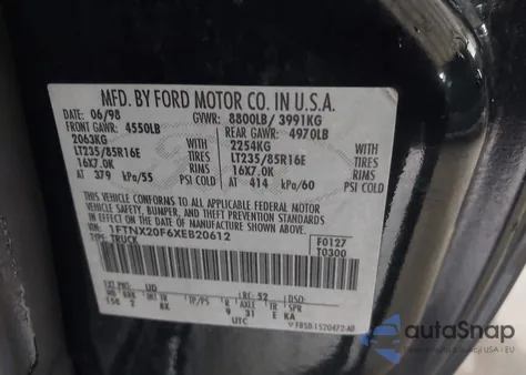 1999 Ford F-250 Lariat/Xl/Xlt z USA, uszkodzony, nr VIN 1FTNX20F6XEB20612